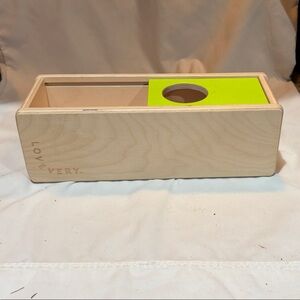 Lovevery Tinker Sliding Top Wooden Box with Neon Green Accent
